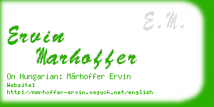 ervin marhoffer business card